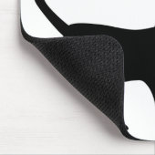 Zwarte kat met tas muismat (Hoek)