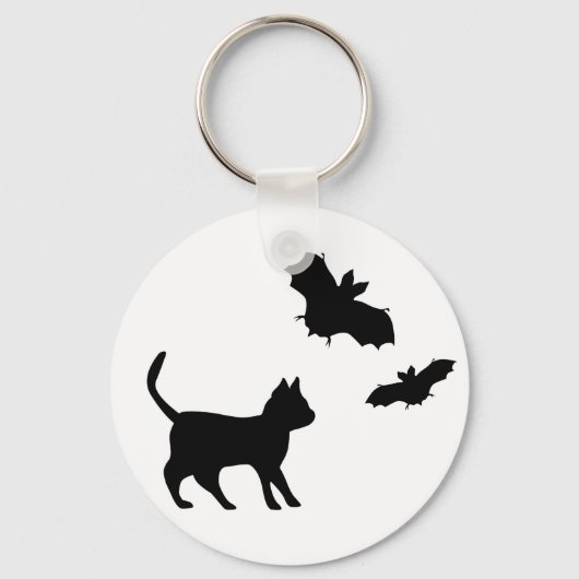 Zwarte kat met tas sleutelhanger (Voorkant)