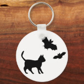 Zwarte kat met tas sleutelhanger (Voorkant)