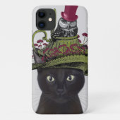 Zwarte kat met theepot en kippen Case-Mate iPhone case (Achterkant)