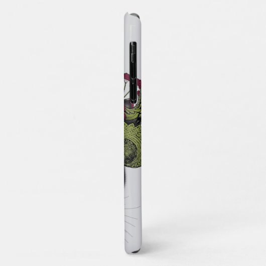 Zwarte kat met theepot en kippen Case-Mate iPhone case (Achterkant/links)