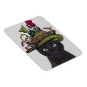 Zwarte kat met theepot en kippen magneet (Rechterzijde)