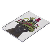 Zwarte kat met theepot en kippen notitieboek (Linkerzijde)