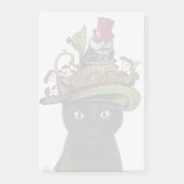Zwarte kat met theepot en kippen post-it® notes (Voorkant)