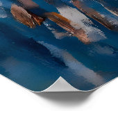 Zwarte kat met Van Gogh Portret Poster (Hoek)