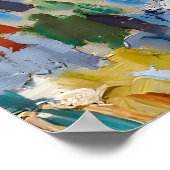 Zwarte kat met Van Gogh Portret Poster (Hoek)