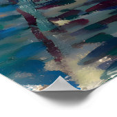 Zwarte kat met Van Gogh Portret Poster (Hoek)