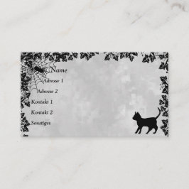 Zwarte kat met Visitekaartje van Bat en Spider