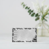 Zwarte kat met Visitekaartje van Bat en Spider (Staand voorkant)