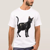 Zwarte kat met wit 2 t-shirt (Voorkant)