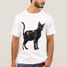Zwarte kat met wit 2 t-shirt