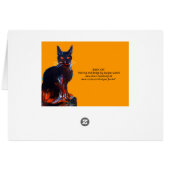 ZWARTE KAT MET WITCH PET, HALLOWEEN PARTIJ (Achterkant Horizontaal)