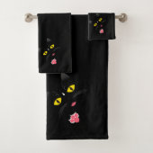 Zwarte kat met witte merken bad handdoek (Insitu)