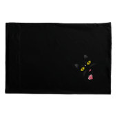 Zwarte kat met witte merken kussensloop (Achterkant)