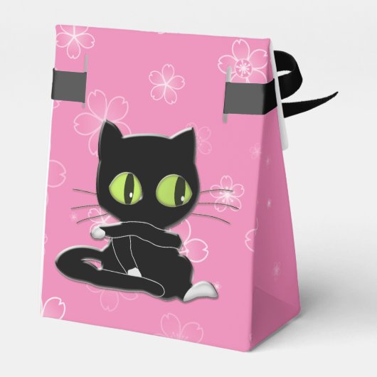 zwarte kat met witte sokken bedankdoosjes (Achterkant)