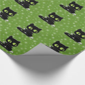 zwarte kat met witte sokken cadeaupapier (Hoek)