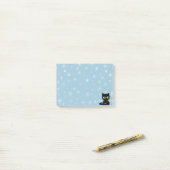 zwarte kat met witte sokken post-it® notes (Op bureau)