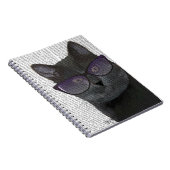 Zwarte Kat met zonnebril 2 Notitieboek (Rechterzijde)