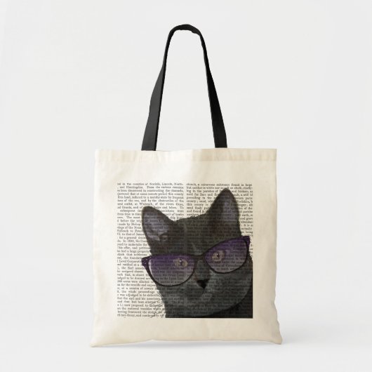 Zwarte Kat met zonnebril 2 Tote Bag (Voorkant)