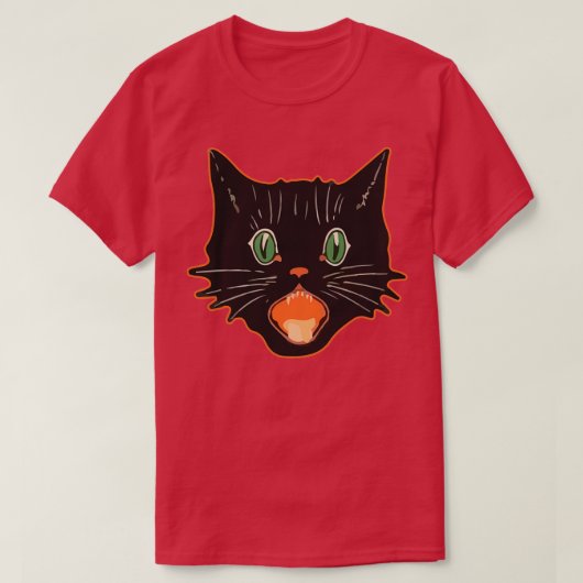 zwarte kat met zwarte kat 1 t-shirt (Design voorkant)