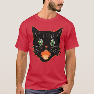 zwarte kat met zwarte kat t-shirt