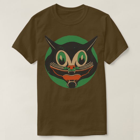 zwarte kat met zwarte kat t-shirt (Design voorkant)