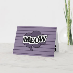 Zwarte kat miauw citaat, leuk halloween ontwerp feestdagen kaart