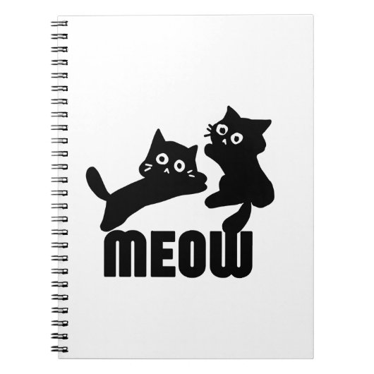 Zwarte kat, miauw notitieboek (Voorkant)