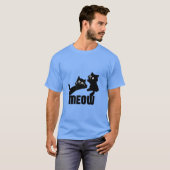 Zwarte kat, miauw t-shirt (Voorkant volledig)