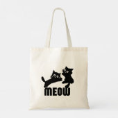 Zwarte kat, miauw tote bag (Achterkant)