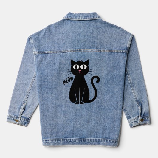 "Zwarte kat miauwt" Denim Jacket (Achterkant)