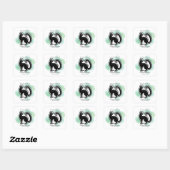Zwarte kat mini panter vierkante sticker (Vel)