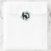Zwarte kat mini panter vierkante sticker (Tas)