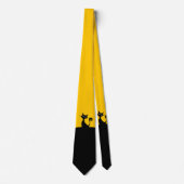 Zwarte kat Minimal Art Stropdas (Voorkant)