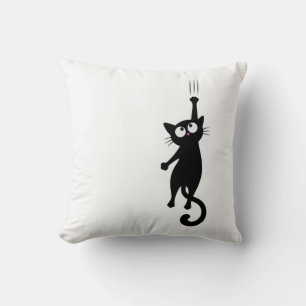 Zwarte Kat Minimalistische Muur Kunst Printbare, S Kussen