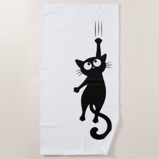 Zwarte Kat Minimalistische Muur Kunst Printbare, S Strandlaken