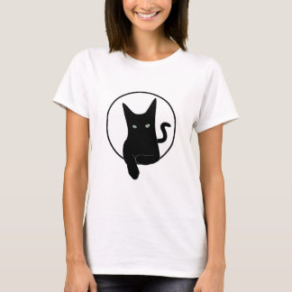 Zwarte kat minnaar, kat miaw t-shirt