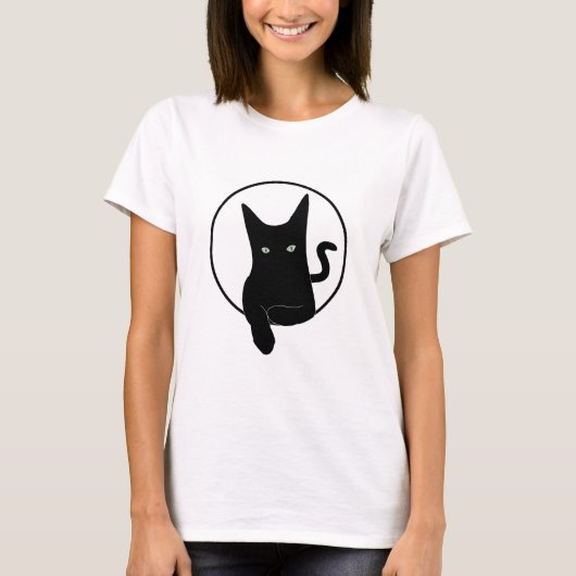Zwarte kat minnaar, kat miaw t-shirt (Voorkant)