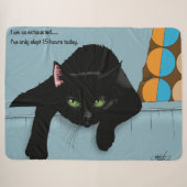 Zwarte Kat Moe Blauw Sarcastisch Grappig Sherpa Deken (Voorkant (horizontaal))
