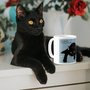 Zwarte Kat Moe Blauwe Sarcastische Grappige Koffiemok