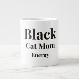 Zwarte Kat Moeder Energie Mok   Minimalistische Ka
