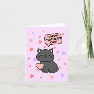 Zwarte Kat Moederdagkaart Kaart
