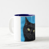 Zwarte kat-Mok Tweekleurige Koffiemok (Voorkant links)