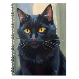 Zwarte Kat | Mooie Kitten Aquarel Notitieboek