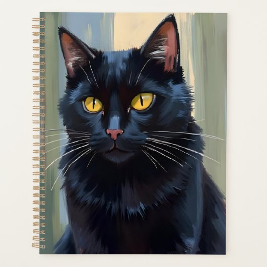 Zwarte Kat | Mooie Kittens Waterverf Planner (Voorkant)