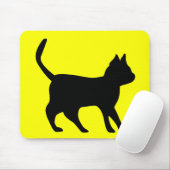 Zwarte kat muismat (Met muis)