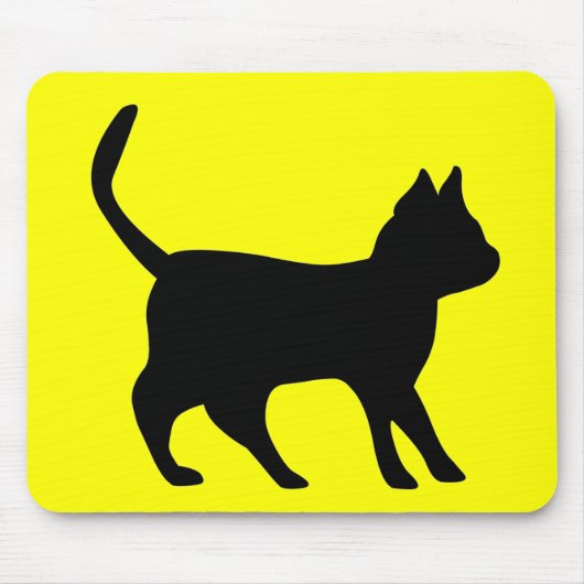Zwarte kat muismat (Voorkant)