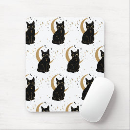 Zwarte kat muismat