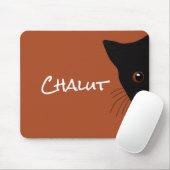 Zwarte kat muismat (Met muis)