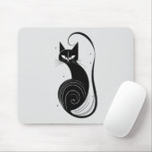 Zwarte kat Muismat (Met muis)